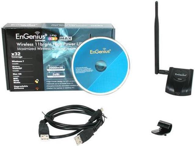 Alt view image 4 of 4 - EnGenius EUB9603H Wireless Adapter with 5dBi antenna 600mW High Power USB 2.0