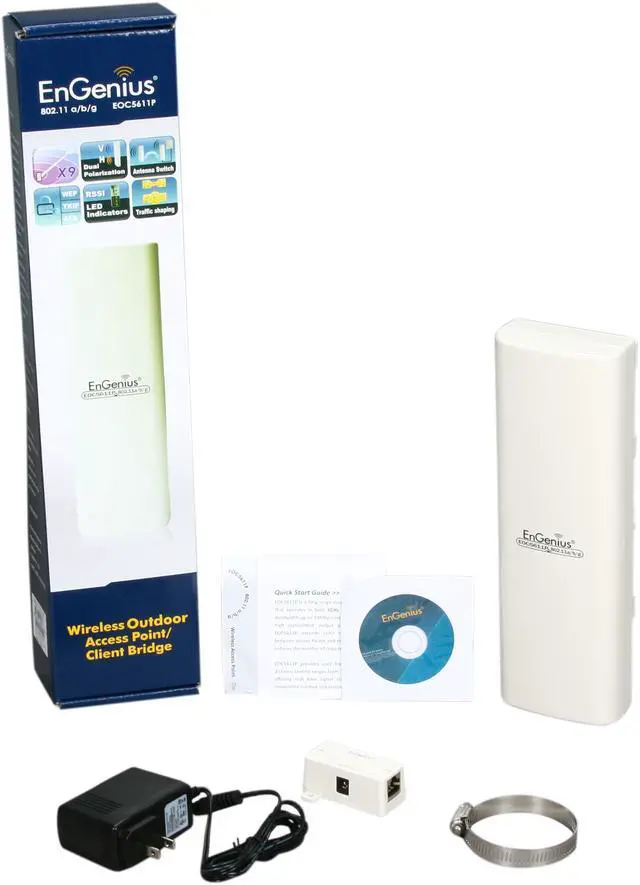 Alt view image 5 of 5 - EnGenius EOC5611P Outdoor Dual Band Wireless Client Bridge/Access Point with Dual Antenna Polarity