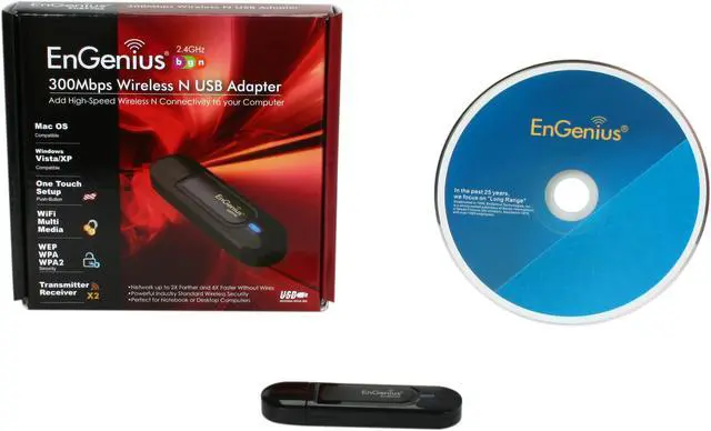 Alt view image 7 of 7 - EnGenius EUB9706 Wireless N Adapter IEEE 802.11b/g/n, Up to 300Mbps, WPS Button