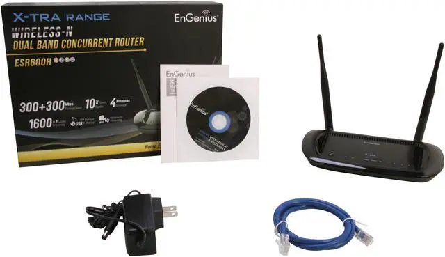 Alt view image 5 of 5 - EnGenius ESR600H Long Range 300+300Mbps Dual-Band Wireless-N Router