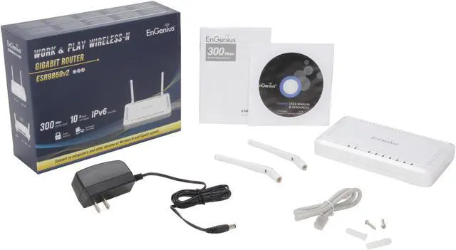 Alt view image 5 of 5 - EnGenius ESR9850V2 Wireless N Router with Gigabit Ports IEEE 802.11b/g/n, IEEE 802.3/3u/3ab