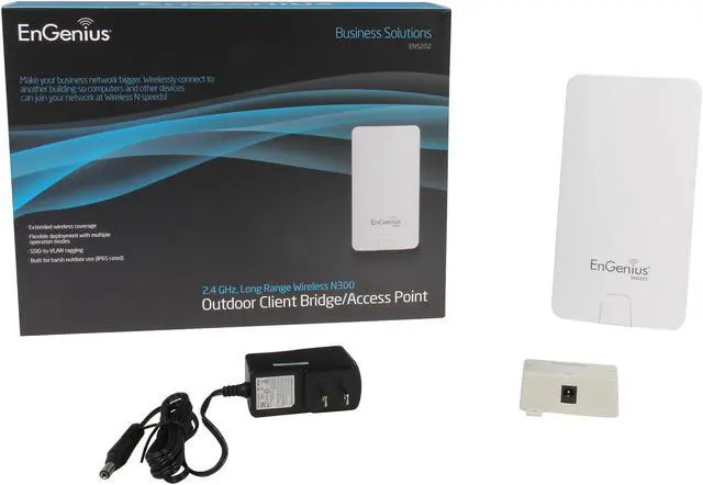 Alt view image 5 of 5 - EnGenius ENS202 N300 Long-Range 2.4 GHz Outdoor Wireless Bridge / Access Point
