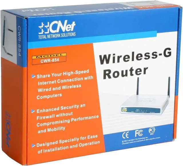 Alt view image 6 of 6 - CNet CWR-854 Wireless-G Router IEEE 802.3/3u, IEEE 802.11b/g
