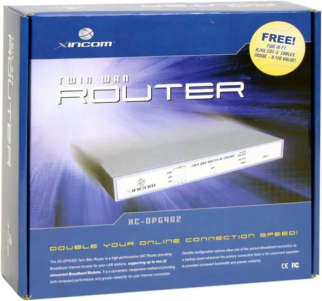 Alt view image 4 of 4 - XiNCOM XC-DPG402 Router 2 x 10/100Mbps WAN Ports 4 x 10/100Mbps LAN Ports