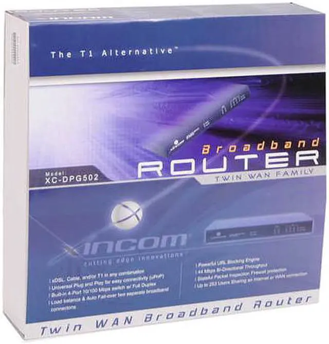 Alt view image 5 of 5 - XiNCOM XC-DPG502 Twin WAN Router 2 x 10/100Mbps WAN Ports 4 x 10/100Mbps LAN Ports