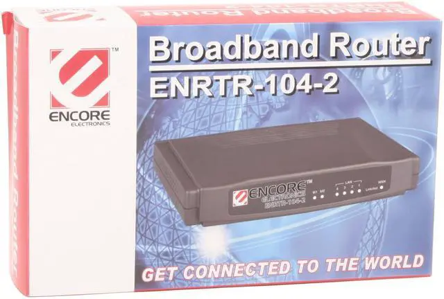 Alt view image 5 of 5 - ENCORE ENRTR-104-2 Broadband Wired Router 1 x 10/100Mbps WAN Ports 4 x 10/100Mbps LAN Ports