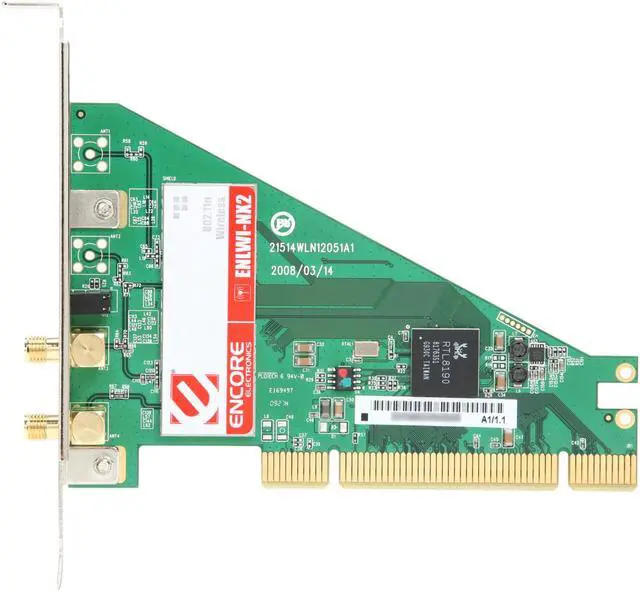 Alt view image 3 of 5 - ENCORE ENLWI-NX2 Wireless 1T2R Adapter IEEE 802.11b/g, IEEE 802.11n Draft 2.0 32bit PCI Up to 300Mbps Wireless Data Rates
