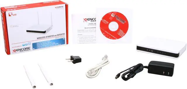 Alt view image 6 of 6 - ENCORE ENHWI-2AN34D Wireless N300 Router / Repeater / Access Point: 3-in-1, 4dBi IEEE 802.11b/g/n