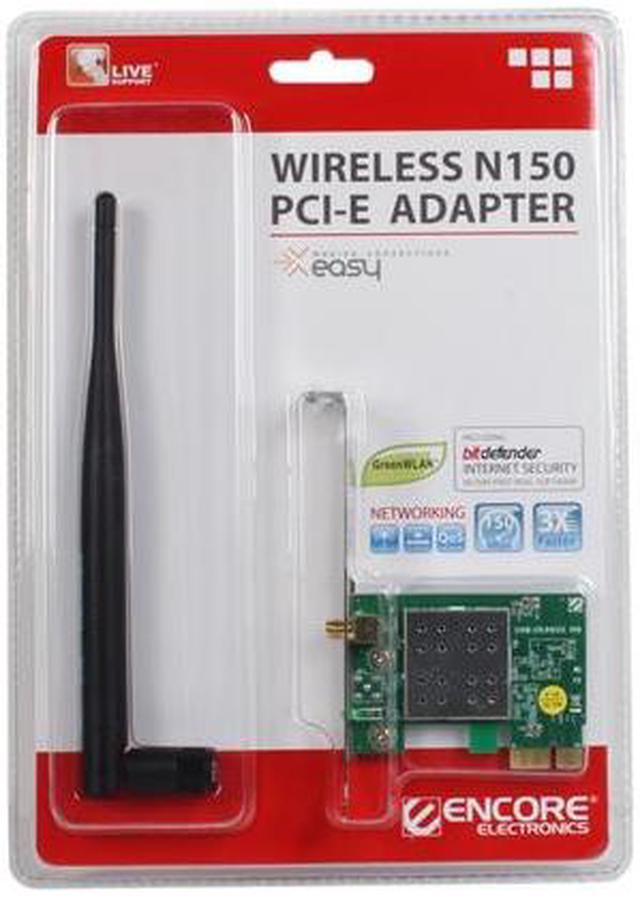 Alt view image 5 of 5 - ENCORE ENEWI-1XN45 Wireless N150 Adapter with 5 dBi antenna, IEEE 802.11b/g/ n 2.0 PCI Express Up to 150Mbps