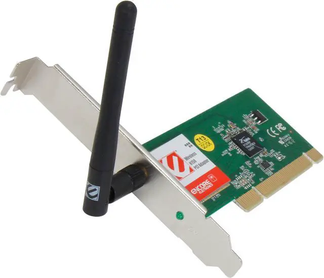 Main image of ENCORE ENLWI-N3 Wireless N150 Adapter IEEE 802.11b/g/n PCI Up to 150Mbps Wireless Data Rates