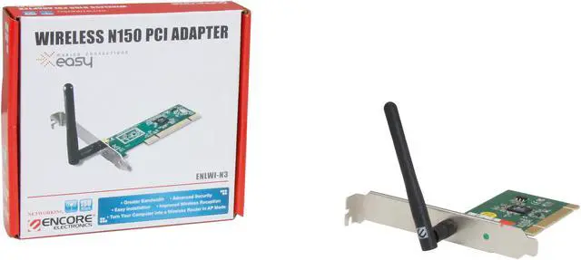 Alt view image 5 of 5 - ENCORE ENLWI-N3 Wireless N150 Adapter IEEE 802.11b/g/n PCI Up to 150Mbps Wireless Data Rates
