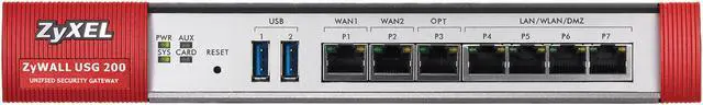 Alt view image 2 of 7 - ZyXEL ZyWALL ZWUSG200 Internet Security Firewall with 4 Gigabit LAN / DMZ Ports, 2 IPSec VPN, SSL VPN, and 3G WAN Support