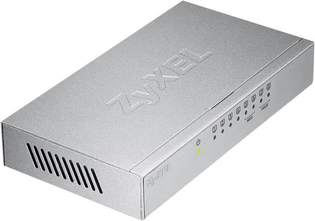 Alt view image 2 of 4 - ZyXEL GS108Bv3 8 Port Gigabit Ethernet Switch with Metal Housing & Green Energy Saving Technology