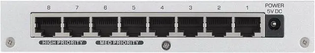 Alt view image 3 of 4 - ZyXEL GS108Bv3 8 Port Gigabit Ethernet Switch with Metal Housing & Green Energy Saving Technology