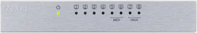 Alt view image 4 of 4 - ZyXEL GS108Bv3 8 Port Gigabit Ethernet Switch with Metal Housing & Green Energy Saving Technology