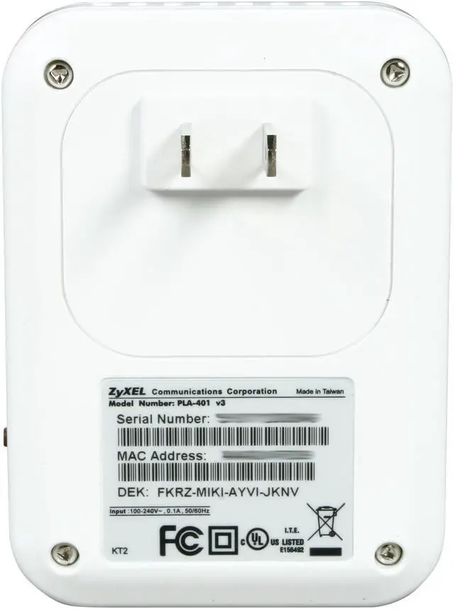 Alt view image 4 of 6 - ZyXEL PLA401v4KIT HomePlug AV Powerline Wall-plug Adapter (Starter Kit - 2 units) Up to 200Mbps