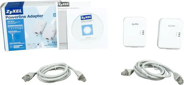 Alt view image 6 of 6 - ZyXEL PLA401v4KIT HomePlug AV Powerline Wall-plug Adapter (Starter Kit - 2 units) Up to 200Mbps