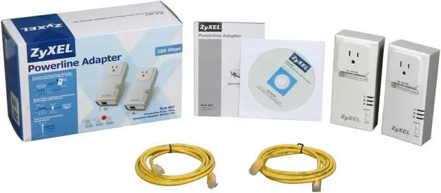 Alt view image 7 of 7 - ZyXEL PLA407 HomePlug AV 200 Mbps Powerline Wall-Plug Adapter (Starter Kit - 2 Units)