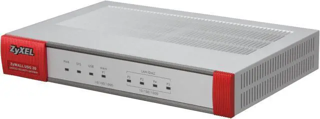 Main image of ZyXEL ZyWALL ZWUSG20 Internet Security Firewall with 4 Gigabit LAN / DMZ Ports, 2 IPSec VPN, SSL VPN , and 3G WAN Support