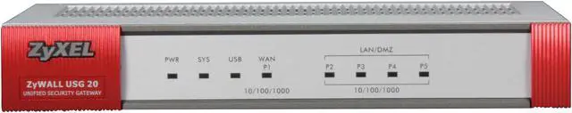 Alt view image 2 of 5 - ZyXEL ZyWALL ZWUSG20 Internet Security Firewall with 4 Gigabit LAN / DMZ Ports, 2 IPSec VPN, SSL VPN , and 3G WAN Support