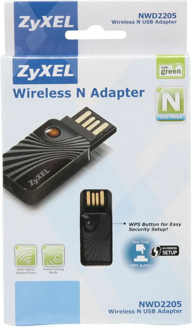 Alt view image 6 of 6 - ZyXEL NWD2205 USB 2.0 Wireless Adapter - Black