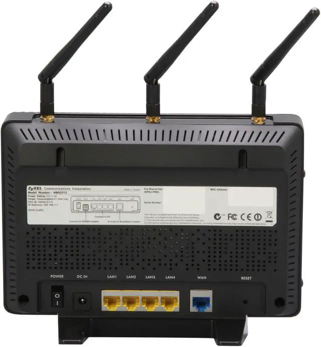 Alt view image 4 of 6 - ZyXEL NBG5715 Simultaneous Dual-Band Wireless N900 Media Router IEEE 802.11a/b/g/n