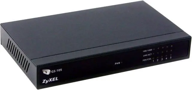 Alt view image 2 of 5 - ZyXEL GS-105 10/100/1000Mbps 5-Ports Gigabit Workgroup Switch 5 x RJ45