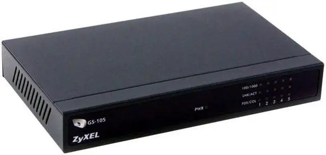 Main image of ZyXEL GS-105 10/100/1000Mbps 5-Ports Gigabit Workgroup Switch 5 x RJ45