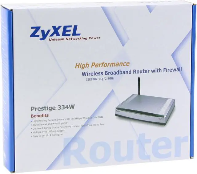 Alt view image 4 of 5 - ZyXEL Prestige 334W 802.11g Wireless Broadband Router with Firewall IEEE 802.3/3u, IEEE 802.11b/g