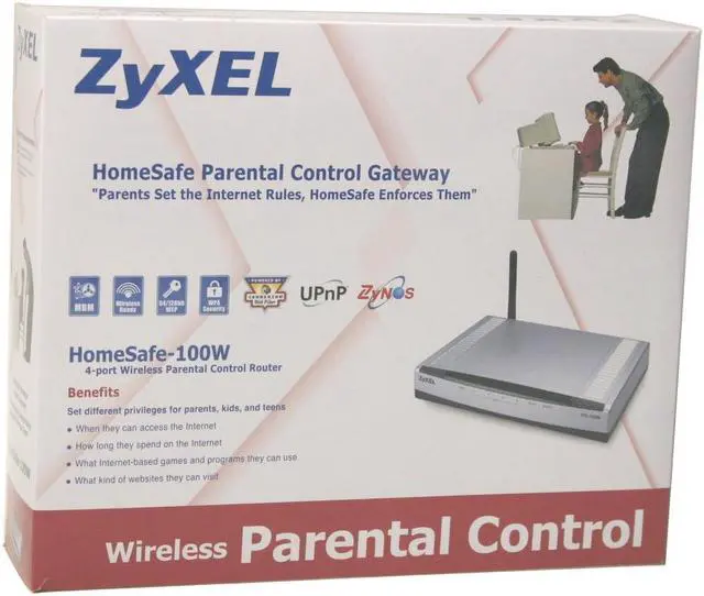 Alt view image 6 of 6 - ZyXEL HS-100W Wireless Router with Parental Control IEEE 802.11b/g, IEEE 802.3, IEEE 802.3u, IEEE 802.3X
