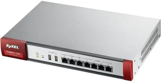 Main image of ZyXEL ZYWALL110 High Performance 1GbE SPI/300Mbps VPN Firewall with 100 IPSec and 25 SSL VPN, 7 GbE Ports and High Availability