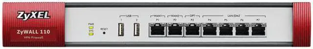 Alt view image 2 of 4 - ZyXEL ZYWALL110 High Performance 1GbE SPI/300Mbps VPN Firewall with 100 IPSec and 25 SSL VPN, 7 GbE Ports and High Availability