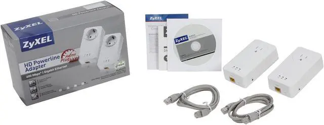 Alt view image 6 of 6 - ZyXEL 600 Mbps Powerline AV2 AV600 Gigabit Pass-Thru Adapter, Starter Kit - 2 Units (PLA5215KIT), up to 600Mbps