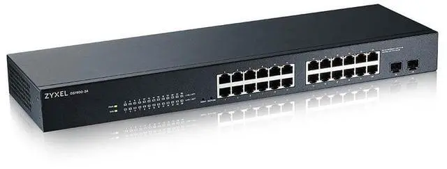 Alt view image 2 of 4 - ZyXEL Fanless 24 Port GbE L2 Web Managed Rackmountable Switch, GS1900-24