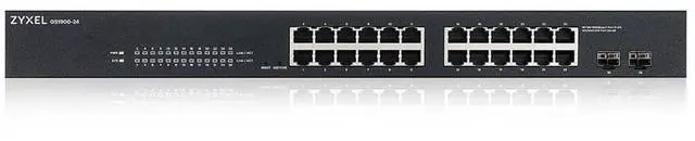 Alt view image 3 of 4 - ZyXEL Fanless 24 Port GbE L2 Web Managed Rackmountable Switch, GS1900-24