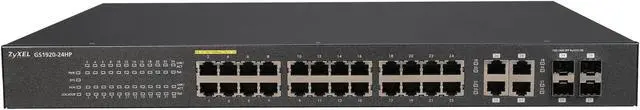 Alt view image 2 of 6 - ZyXEL GS1920 GS1920-24HP Managed 24-port GbE Smart Managed PoE Switch