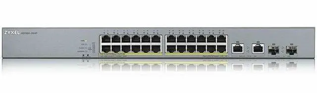 Alt view image 3 of 4 - ZyXEL GS1350-26HP 24-Port Gigabit Smart Nebula Cloud Managed PoE Switch, 24 PoE+ Ports at 375W with 2 SFP Uplinks