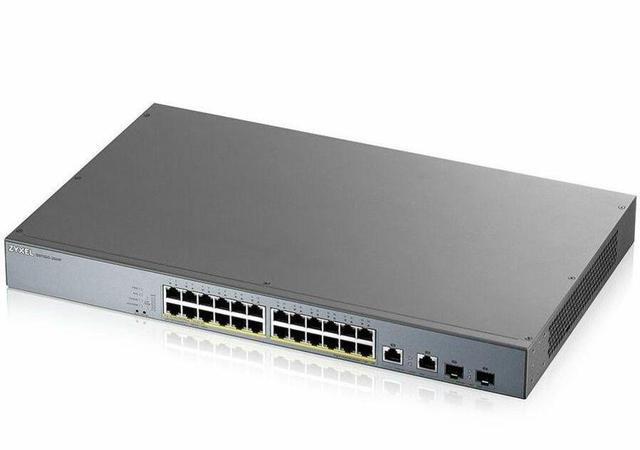 Alt view image 2 of 4 - ZyXEL GS1350-26HP 24-Port Gigabit Smart Nebula Cloud Managed PoE Switch, 24 PoE+ Ports at 375W with 2 SFP Uplinks