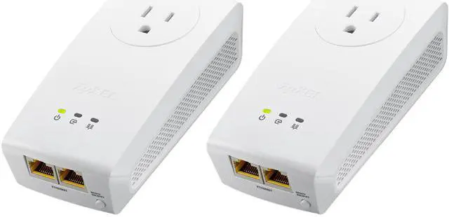 Main image of ZyXEL PLA5256KIT HomePlug AV2 SISO AV1000 Powerline Pass-Thru 2-Port Gigabit Ethernet Adapter Kit, Up to 1000 Mbps