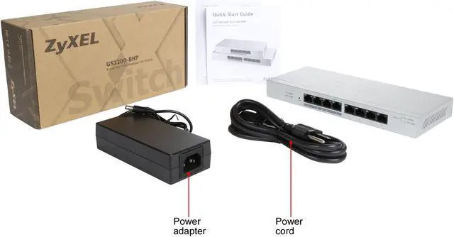 Alt view image 6 of 6 - ZyXEL 8-Port GbE Web Managed PoE Switch, GS1200-8HPv2