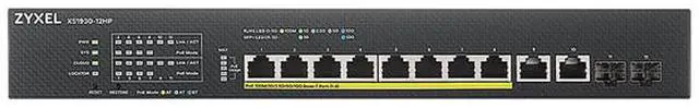 Alt view image 3 of 4 - ZyXEL XS1930-12HP 10-Port 10G Multi-Gigabit L3 Smart Nebula Cloud Managed Switch with 2 10G SFP+ Uplinks, 8 PoE+ / PoE++ at 375W
