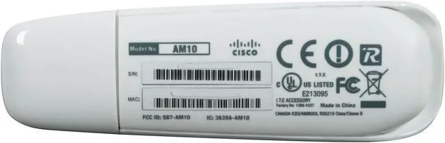 Alt view image 3 of 11 - Cisco Valet AM10 IEEE 802.11b/g/n USB 2.0 Wireless Adapter 64/128-Bit WEP, WPA, WPA2 (Self-installs directly from USB)