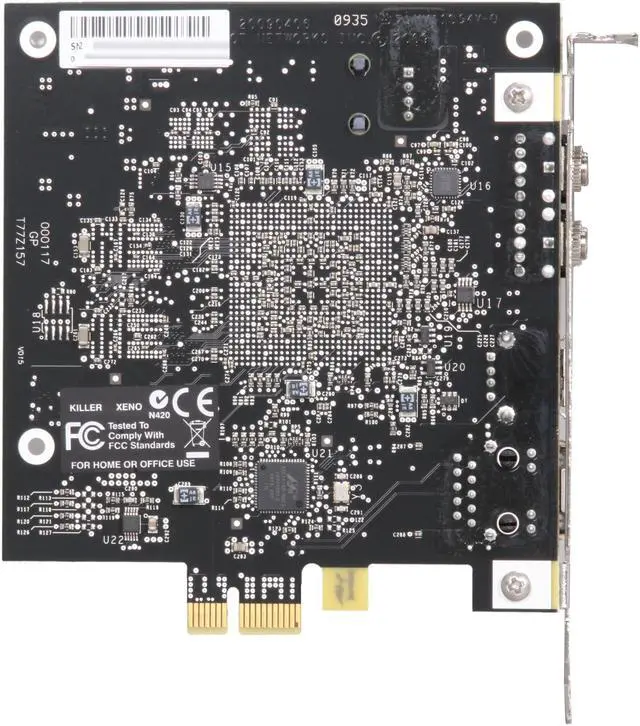 Alt view image 4 of 5 - VisionTek 900296 Killer Xeno Pro Gaming Network Card 10/100/1000Mbps PCI-Express 1 x RJ45