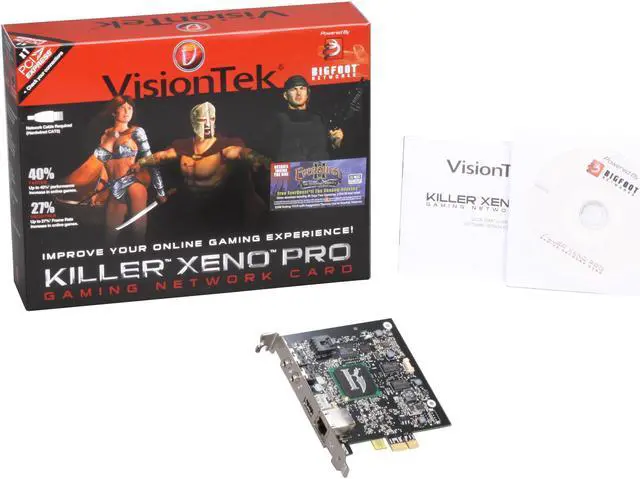 Alt view image 5 of 5 - VisionTek 900296 Killer Xeno Pro Gaming Network Card 10/100/1000Mbps PCI-Express 1 x RJ45