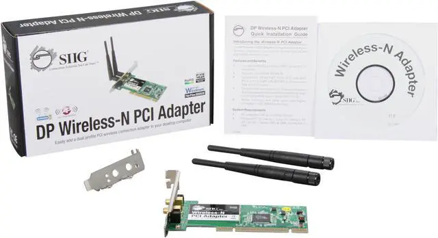 Alt view image 5 of 5 - SIIG CN-WR0312-S1 DP Wireless-N PCI Adapter PCI