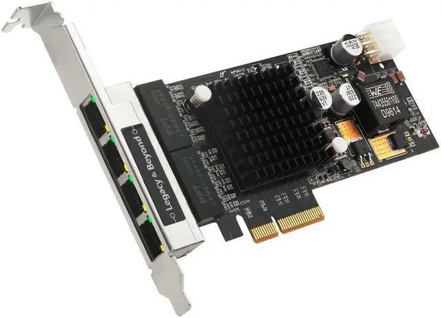 Main image of SIIG LB-GE0811-S1 4-Port Gigabit Ethernet with PoE PCIe Card - Intel 350 1 Gbps PCI Express 2.1 (5.0 GT/s) 4 x RJ45