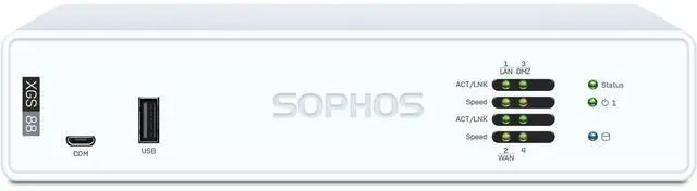 Main image of Sophos XGS 88 Network Security/Firewall Appliance 4 Port - 2.5GBase-T - 2.5 Gigabit Ethernet - 9.67 Gbit/s Firewall Throughput - TLS - 4 x RJ-45 - Desktop, Rack-mountable