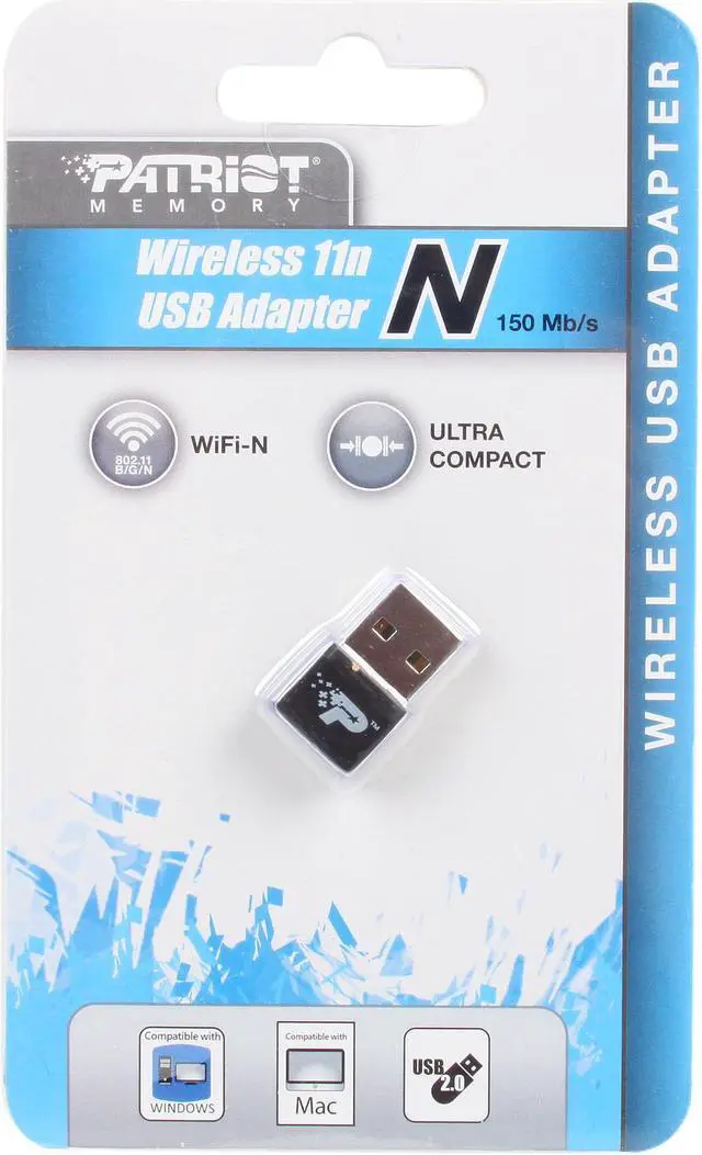 Alt view image 5 of 5 - Patriot PCUSBW1150 WI-FI USB Adapter USB 2.0 Up to 150Mbps Wireless Data Rates
