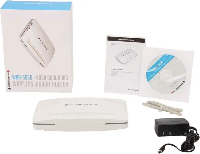 Alt view image 5 of 5 - LG-Ericsson WBR-5050 Wireless N600 Dual-Band Broadband Gigabit Router IEEE 802.11a/b/g/n, IEEE 802.3/3u/3ab