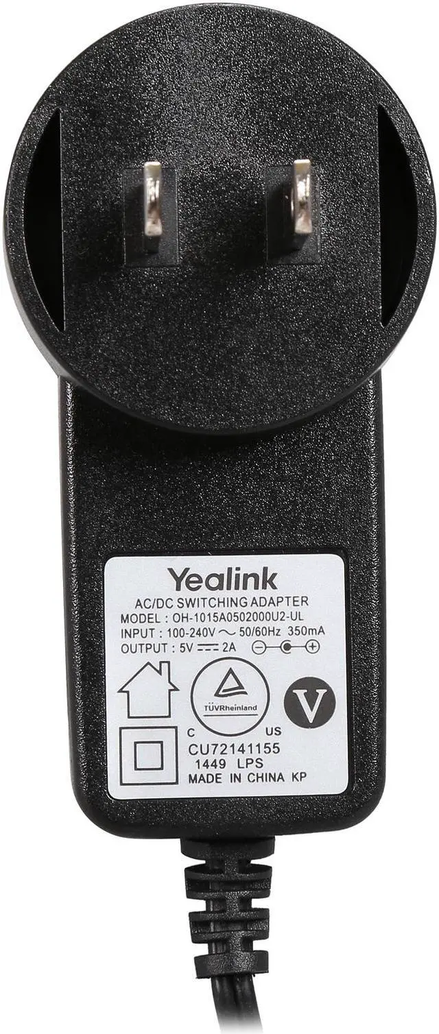 Alt view image 5 of 5 - Yealink YEA-PS5V2000US Power Supply for Yealink 5-volt 2-amp